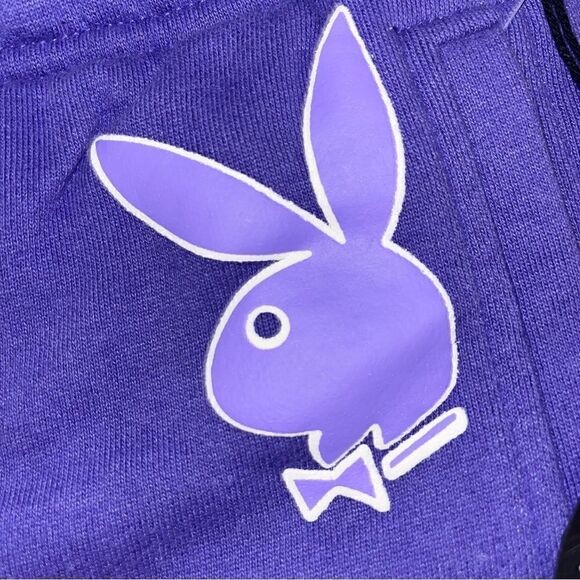 NWT Happy Camper Playboy X PacSun Purple Graphic Sweatshorts Shorts Size Small - Picture 6 of 12